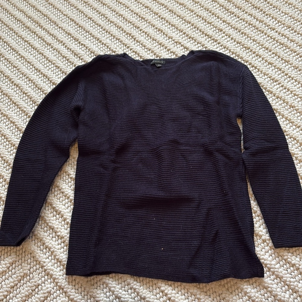 Talbots Dark Navy Blue 3/4 Sleeve Sweater